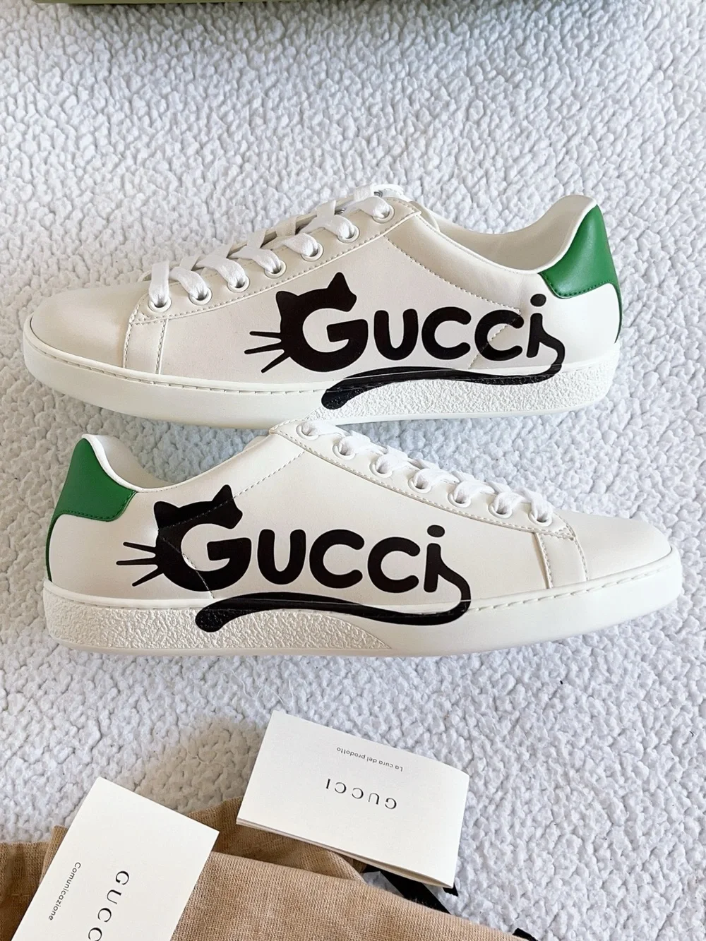 GUCCI Women’s Ace Cat Print Low Top Sneakers Low Top Sneakers